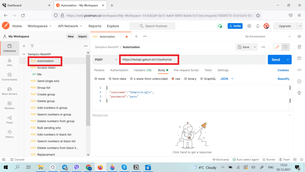 authorization-in-postman-to-get-a-permanent-token-to-send-sms-to-rest-api