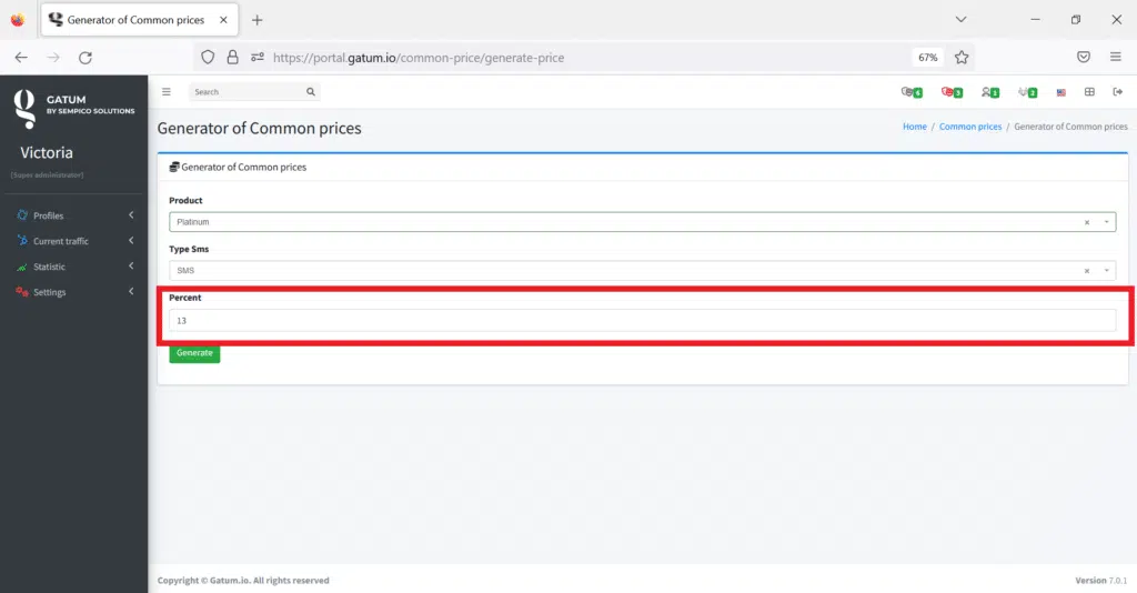 enter-the-percentage-for-generating-prices