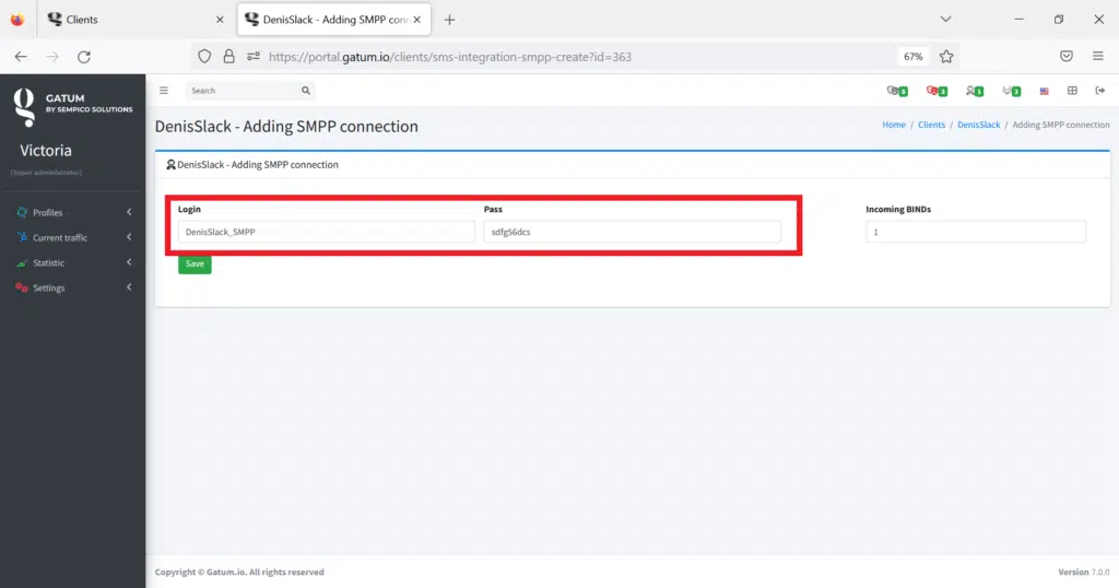 login-and-password-client-for-connection-via-smpp