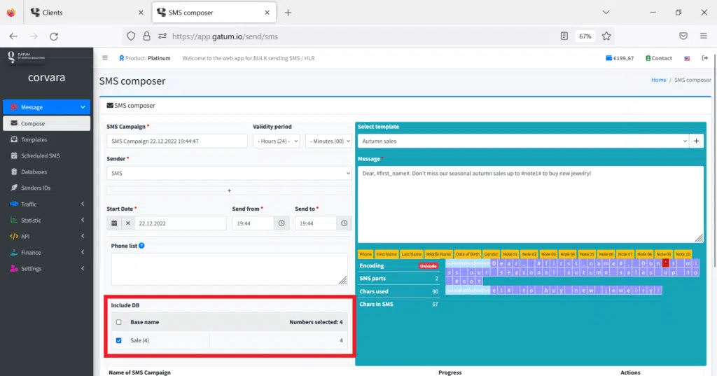 database-for-sending-sms